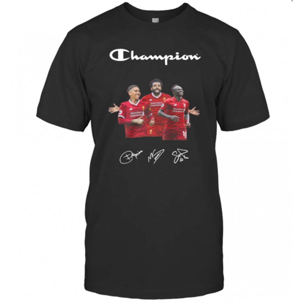 Champions Liverpool Football Club Player Signatures T-Shirt